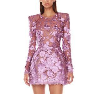 Bronx and Banco | Dresses | Bronx And Banco Bouquet Maraya Lilac Long  Sleeve Mini Dress Purple Floral | Poshmark